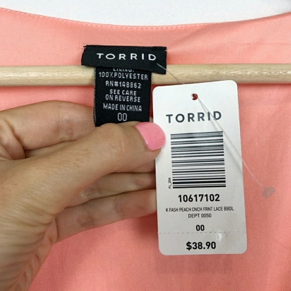 Torrid | 0X | Boho Peach Lace NWT Blouse - Picture 3 of 6